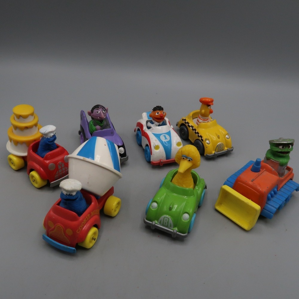Sesame Street Diecast Metal Cars Muppet Lot of 7 Vintage 1980s Playskool Hasbro